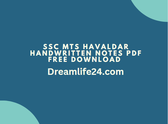 SSC MTS Havaldar Handwritten Notes PDF Free Download Study Material