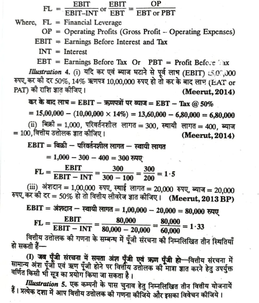 Bcom 3rd year Leverage Notes